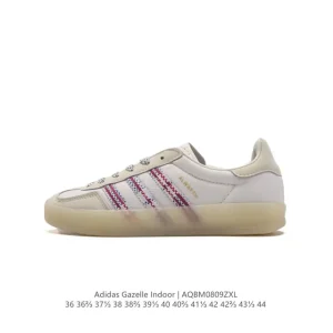 Adidas Originals Gazelle Indoor Retro Sneakers with Gum Sole and Classic Three Stripes