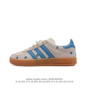 Adidas Originals Gazelle Indoor Retro Leather Sneakers with Gum Sole