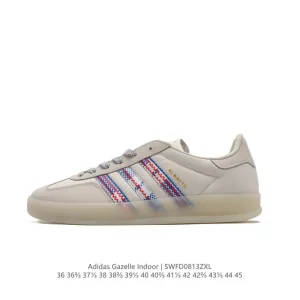 Adidas Originals Gazelle Indoor Retro Leather Sneakers with Gum Sole