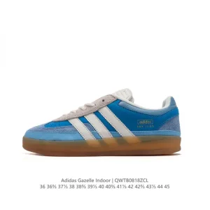 Adidas Originals Gazelle Indoor Retro Leather Sneakers with Gum Sole