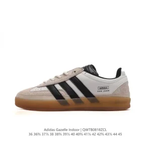 Adidas Originals Gazelle Indoor Retro Leather Sneakers with Gum Sole