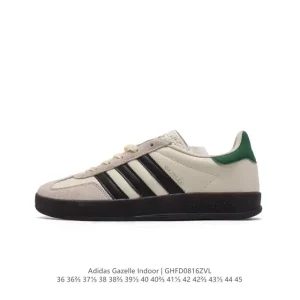 Adidas Originals Gazelle Indoor Retro Leather Sneakers with Gum Sole