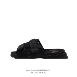 Dior D-Wander Camouflage Nylon Slide White Sandal for Women