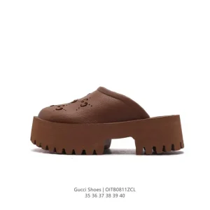 Gucci GG Canvas Slides 2024 Summer Fashion Thick Sole Sandals for Women