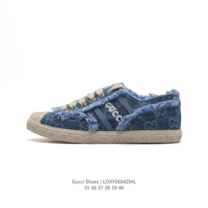 Gucci Classic Retro Sneaker Vintage Leather Gum Sole Women's Shoes