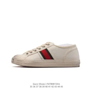 Gucci GG Canvas Sneaker Vintage Unisex Gum Sole Limited Edition Retro Shoes