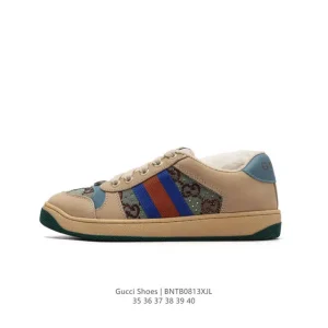 Gucci Screener Old Vintage Leather Platform Sneakers for Women