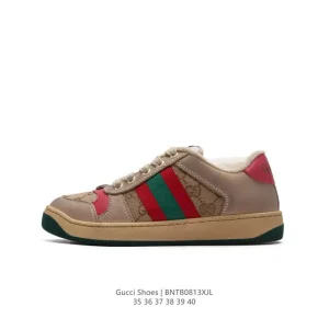 Gucci Screener Old Vintage Leather Platform Sneakers for Women