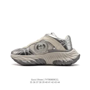 Gucci Rhyton Platform Leather Sneakers with GG Logo