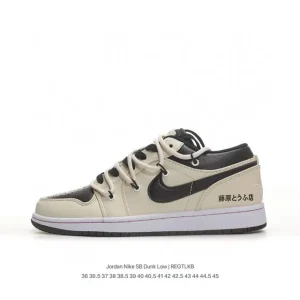 Jordan 1 Low Off-White Custom Navy Panda Dunk SB Skate Shoes