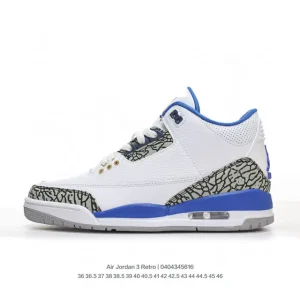 Jordan Air 3 Retro CK9246 Men's Basketball Shoes White Black Cement