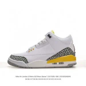 Jordan Air 3 Retro CK9246 Men's Basketball Shoes White Black Cement