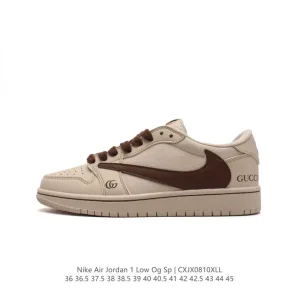 Travis Scott x Air Jordan 1 Reverse Mocha Low Top Sneakers