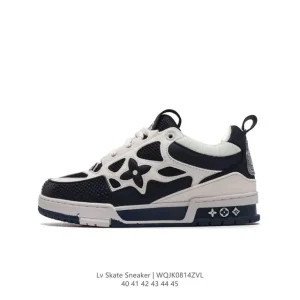 Louis Vuitton Skate Sneaker Men's Grain Leather Double Laces Autumn Winter