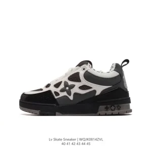 Louis Vuitton Men's Skate Sneaker Grained Cowhide Leather Shoes