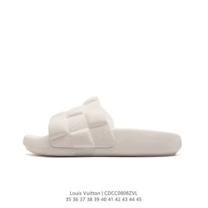 Louis Vuitton Waterfront Monogram Leather Slide Sandals