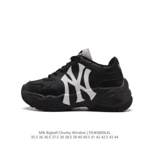 MLB Bigball Chunky Retro Vintage Chunky Sole Leather Sneakers 5cm Height