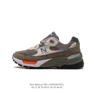 New Balance 992 Jound Collaboration Vintage Sneakers with Pigskin Leather and Mesh