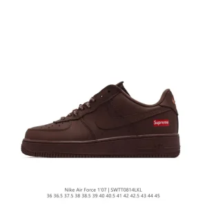 Nike Air Force 1 '07 Low White Leather Casual Sneakers with Air Cushioning