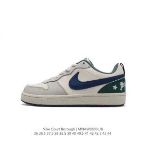 Nike Court Borough Low Unisex Sneakers with Leather Upper and Cushioned Insole