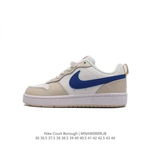 Nike Court Borough Low Unisex Sneakers with Leather Upper and Air Cushioning
