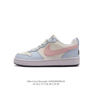 Nike Court Borough Low Women's Shoes Dq5354-161 Leather Low-Top Sneakers