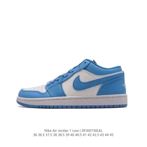 Air Jordan 1 Low Retro Classic Leather Sneakers with Air Cushioning