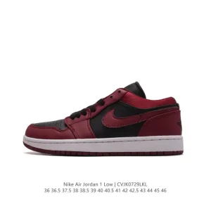 Jordan AJ1 Low Retro Leather Basketball Shoes with Air Cushion