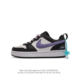 Nike Court Borough Low 2 Gs Leather Casual Skateboarding Shoes for Men and Women