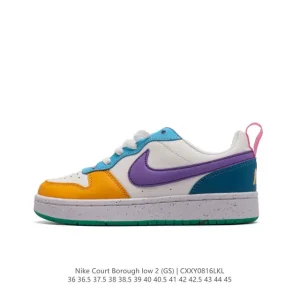 Nike Court Borough Low 2 Gs Leather Low Top Casual Sneakers for Kids and Adults