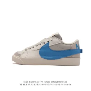 Nike Blazer Low '77 Jumbo Sneakers with Oversized Swoosh and Wide Laces