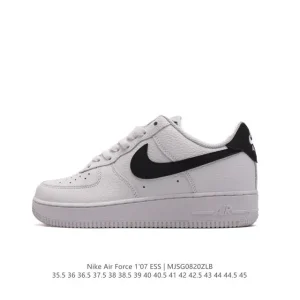 Nike Air Force 1 '07 Low White Leather Casual Sneakers with Air Cushioning