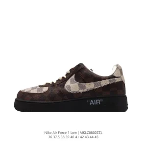 Nike Air Force 1 '07 Low Louis Vuitton Collaboration Thick Sole Sneakers