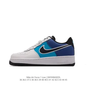 Nike Air Force 1 '07 Low White Leather Casual Sneakers with Air Cushion