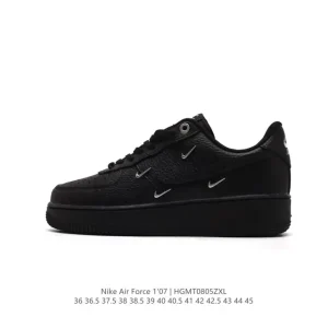 Nike Air Force 1 '07 Low White Leather Casual Sneakers with Air Cushioning
