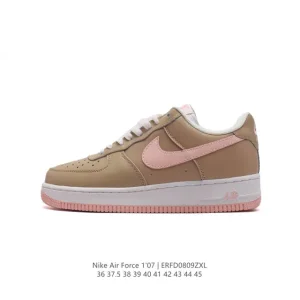 Nike Air Force 1 07 Low White Leather Casual Sneakers with Air Cushioning