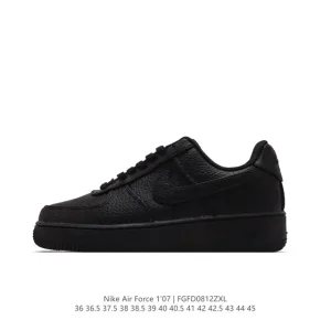 Nike Air Force 1 '07 Low White Leather Casual Sneakers with Air Cushioning
