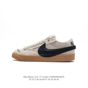 Nike Blazer Low '77 Jumbo Sneakers with Oversized Swoosh and Wide Laces