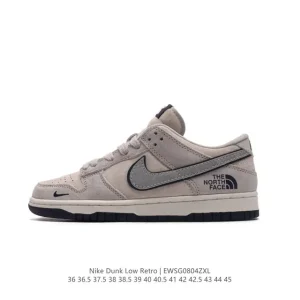 Nike Dunk Low Retro North Face Collaboration Vintage Skateboarding Shoes