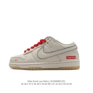 Nike Dunk Low Retro Classic Leather Skateboarding Shoes Vintage Style