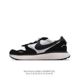 Nike Phoenix Waffle Retro Running Shoes with Thick Sole and Swoosh Logo