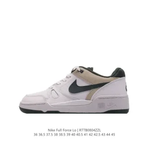 Nike Full Force Low Retro Leather Basketball Sneakers in White