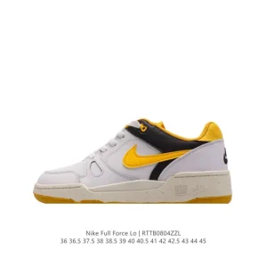 Nike Full Force Low Retro Leather Basketball Sneakers in White