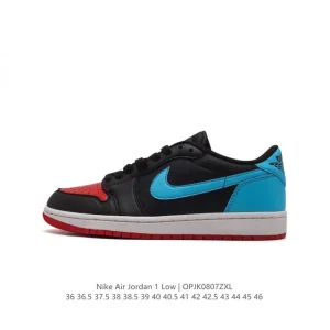 Jordan AJ1 Low Retro Classic Leather Cushioning Sneakers
