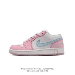 Jordan AJ1 Low Retro Classic Leather Basketball Shoes with Air Cushion