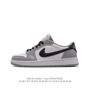 Jordan AJ1 Low Retro Leather Basketball Shoes with Air Cushion