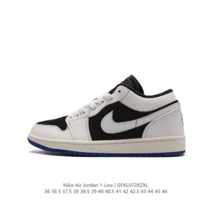 Jordan AJ1 Low Retro Leather Basketball Shoes with Air Cushion