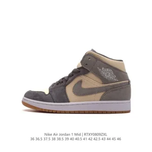 Nike Air Jordan 1 Mid Men's Women's Basketball Shoes Fashion Lightweight Board Shoes