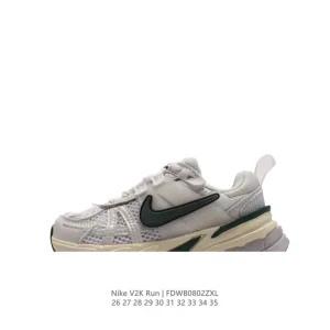 Nike V2K Run Kids Retro Running Shoes White Metallic