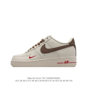 Nike Air Force 1 '07 Low CW2288-133 Leather Sneakers with Air Cushioning